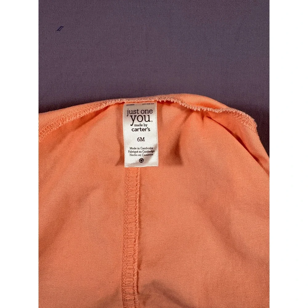 Just One You by Carters Baby Girl Peach Orange Cat Face Jumper Dress 6M